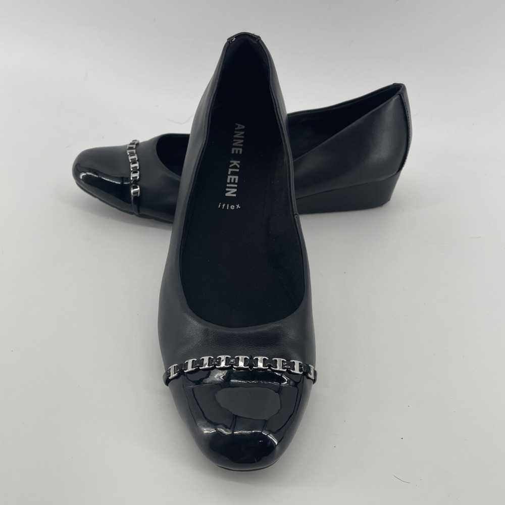 Anne Klein Maysel‎ Wedge Flats Women's 9.5 Black Comfort Old Money Travel Ballet